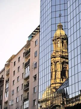 Cathedral reflection Stock Photos