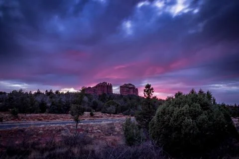 Cathedral Rock Sunset Foto stock