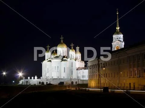 Cathedral russian night Stock Photos