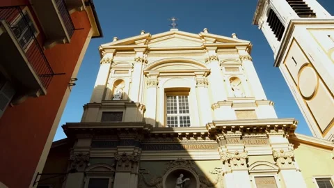 Cathedral of Saint Reparata in Nice Stock Footage 198728389
