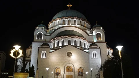 Cathedral of Saint Sava Time-Lapse Video, Belgrade, Serbia Stock Footage 122399314