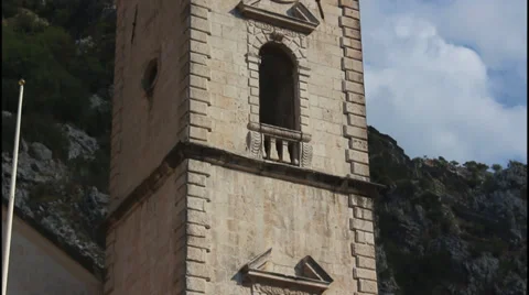 Cathedral of Saint Tryphon, clock tower Vídeo Stock 32902917