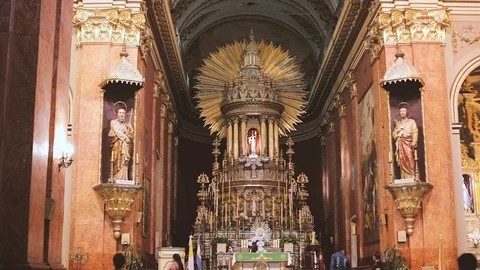 Cathedral of Salta, inside. Video stock 105670824