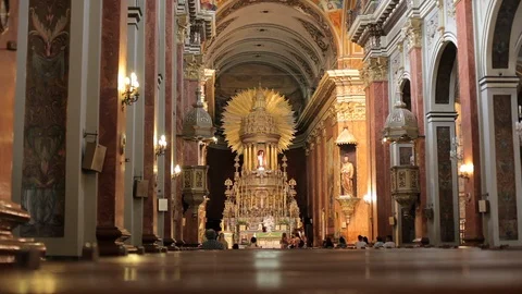 Cathedral of Salta, inside. Stock Footage 105671117