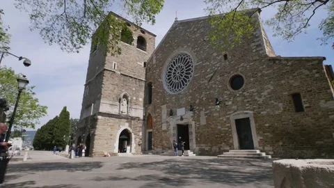 Cathedral Of San Giusto With Bell Tower Trieste Italy Video stock 75297849