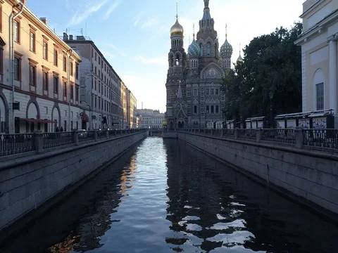 The Cathedral of the Savior on Blood, the Griboedov channel. Stock Footage 80482176