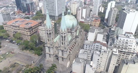Cathedral of Se, Complete Orbit FAST 300%, Sao Paulo / Orbita Catedral da Sé Stock Footage 88635519