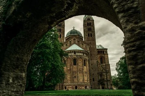 Cathedral of Speyer's backside Stock Photos