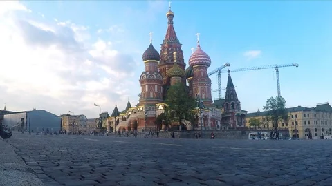 Cathedral on the square on summer day Stock Footage 82369722