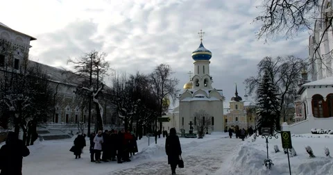 Cathedral square at sunset, crowded Stock Footage 67567196