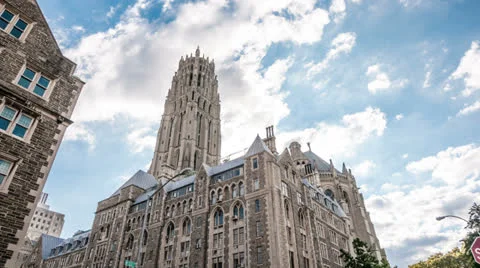 Cathedral of St John the Divine - Timelapse of Church in NYC HDR Video stock 24952058