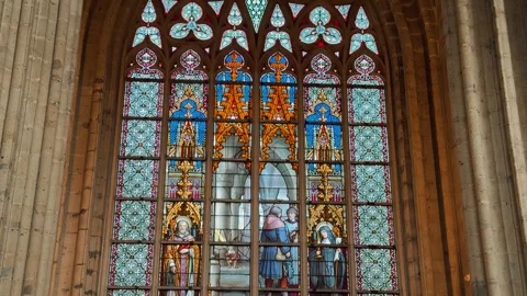 Cathedral of St. Michael and St. Gudula 8 Video stock 325966844