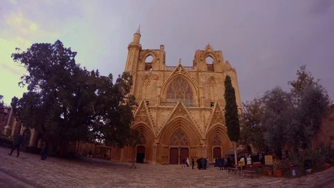 The cathedral of St. Nicholas / Lala Mustafa Pasha Mosque is the largest Stock Footage 82106309