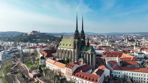 Cathedral of St. Peter and Paul in Brno, Czech Republic Stock Footage 271660866
