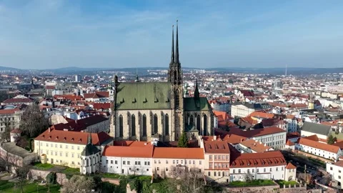 Cathedral of St. Peter and Paul in Brno, Czechia Stock Footage 273038538