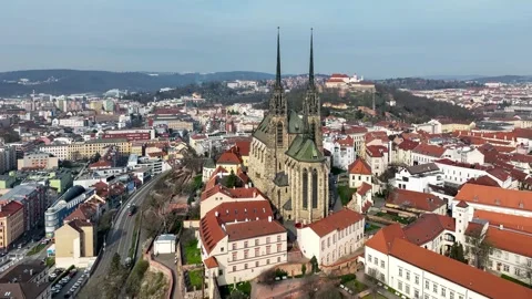 Cathedral of St. Peter and Paul in Brno, Czechia Stock Footage 286878377