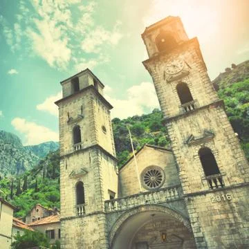 Cathedral of St. Tryphon in Kotor Stock Photos
