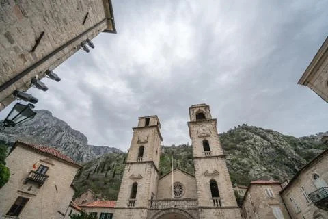 Cathedral of St Tryphon in Kotor Stock Photos