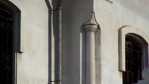 Cathedral with staircase of present cave monastery of St. Klimento Stock Footage 106111423