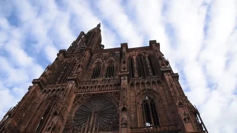 Cathedral of Strasbourg, France. Bell ringing before Christmas. Stock Footage