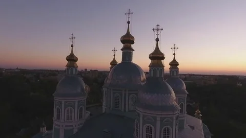 Cathedral at Sunset  Copter Shooting Stock Footage 69859041