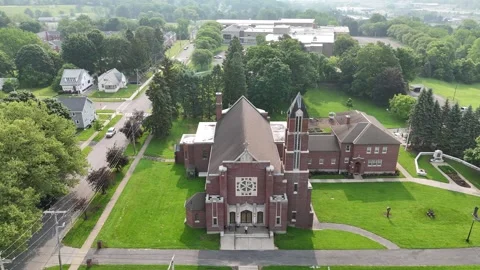 Cathedral Surrounded - Syracuse, NY Stock Footage 336352616