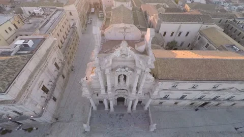 The Cathedral of Syracuse. Piazza Duomo Square Italy. Stock Footage 170559294