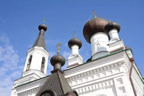 The Cathedral of the Three Saints is the main Orthodox church in Mogilev. Bel Stock Photos