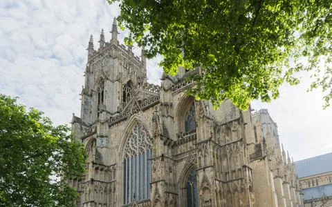 Cathedral through the trees Stock Photos