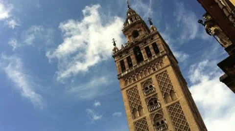 Cathedral Tower in Seville Stock Footage 10729386