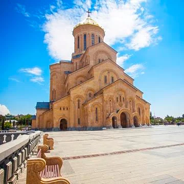 Cathedral of Tsminda Sameba Stock Photos