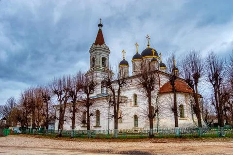 Cathedral of the White Trinity. White-stone Trinity Church is the oldest in T Stock Photos