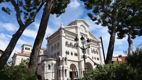 Cathédrale de Monaco Stock Footage 75288577