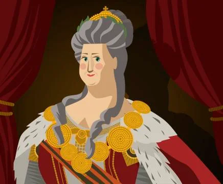 Catherine the great russian monarch Stock Illustration