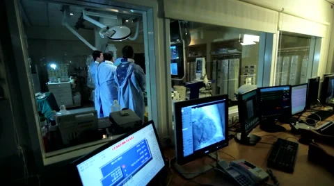 Catheterization room Surgeon Control Stock Footage 44244454