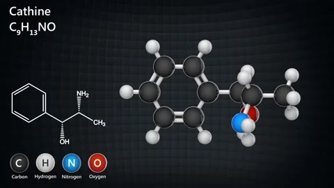 Cathine. C9H13NO. Seamless loop. Stock Footage 154692066