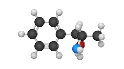 Cathine. C9H13NO. Seamless loop. White background Video stock 154644183
