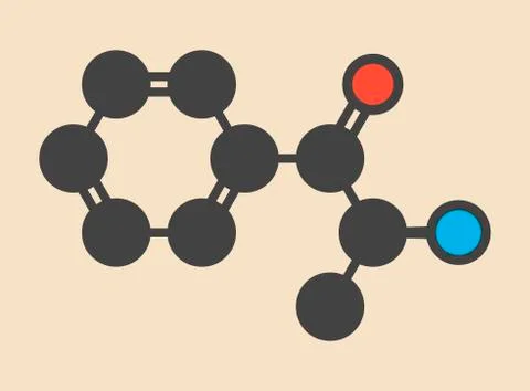 Cathinone khat stimulant molecule Stock Illustration