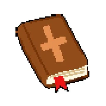 Catholic bible pixel art vector illustration Stock Illustration