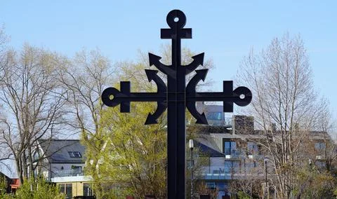 Catholic black cross Foto stock