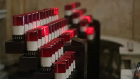 Catholic candles with red covers prayers Video stock 11138527