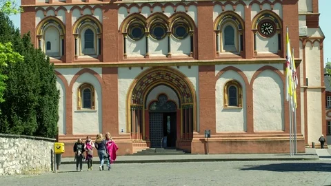 Catholic Cathedral of Limburg Stock Footage 77147007