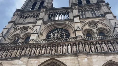 Catholic cathedral Notre Dame de Paris, Cathedral of Our Lady of Paris. Stock Footage 311945092