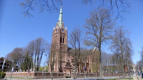 Catholic cathedral. Palanga. Lithuania Stock Footage 77203661