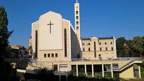 Catholic Cathedral of Sofia, St. Joseph Parish, Bulgaria. Exterior of Landmark Stock-Footage 313131973