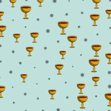 Catholic chalice pattern background Stock Illustration