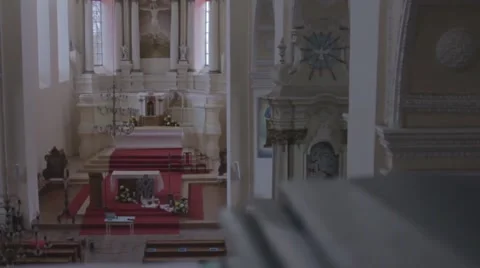 Catholic church altar Stock Footage 50660697