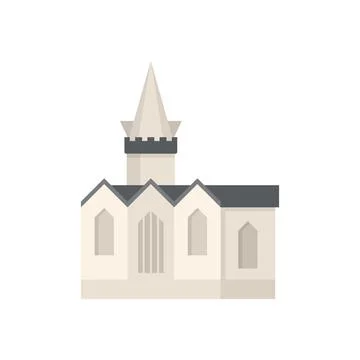 Catholic church icon flat vector. Building wedding Stock Illustration