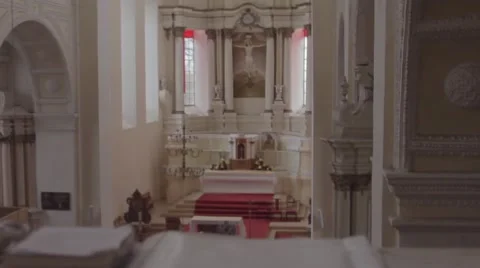 Catholic church inside Stock Footage 50661096
