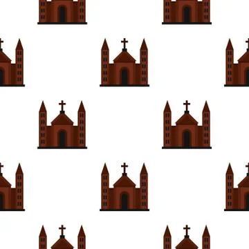 Catholic church pattern flat Stock Illustration